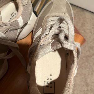Taupe and off white classic sneaker